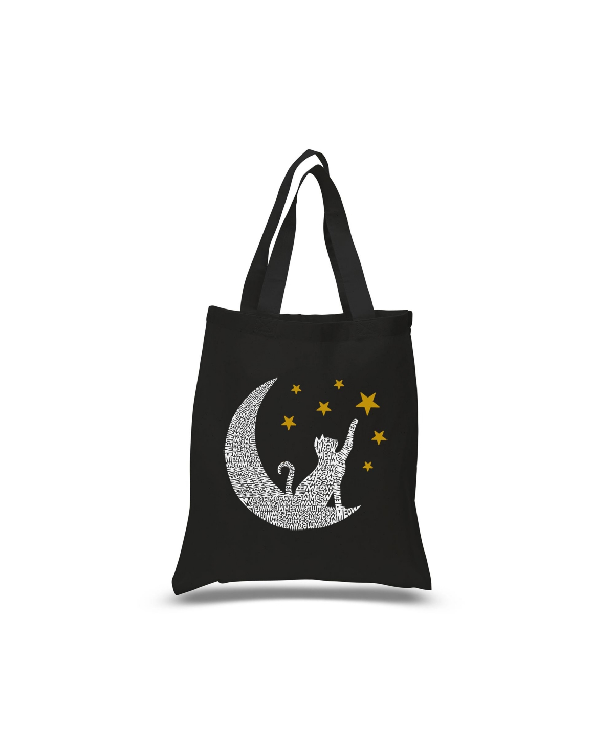 Cat Moon - Small Word Art Tote Bag - Sapphire