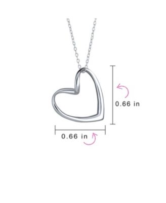 Floating Open Heart Pendant Necklace Sterling Silver With Chain