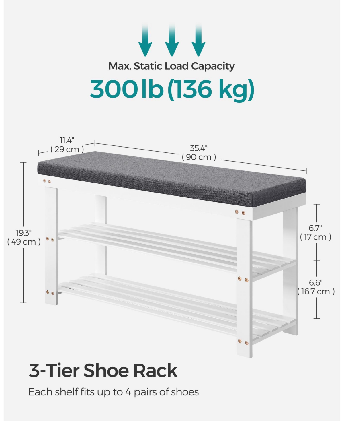 Slickblue 2-tier Shoe Rack, Stable Shoe Organizer For Entryway, Living Room