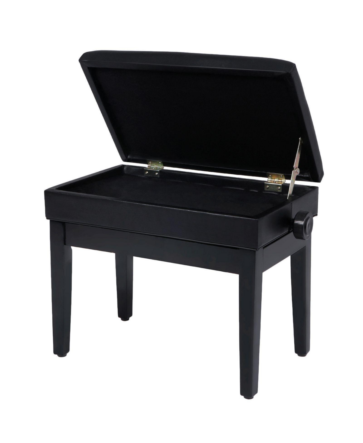 Slickblue Adjustable Wooden Piano Bench Stool with Sheet Music Storage- Black