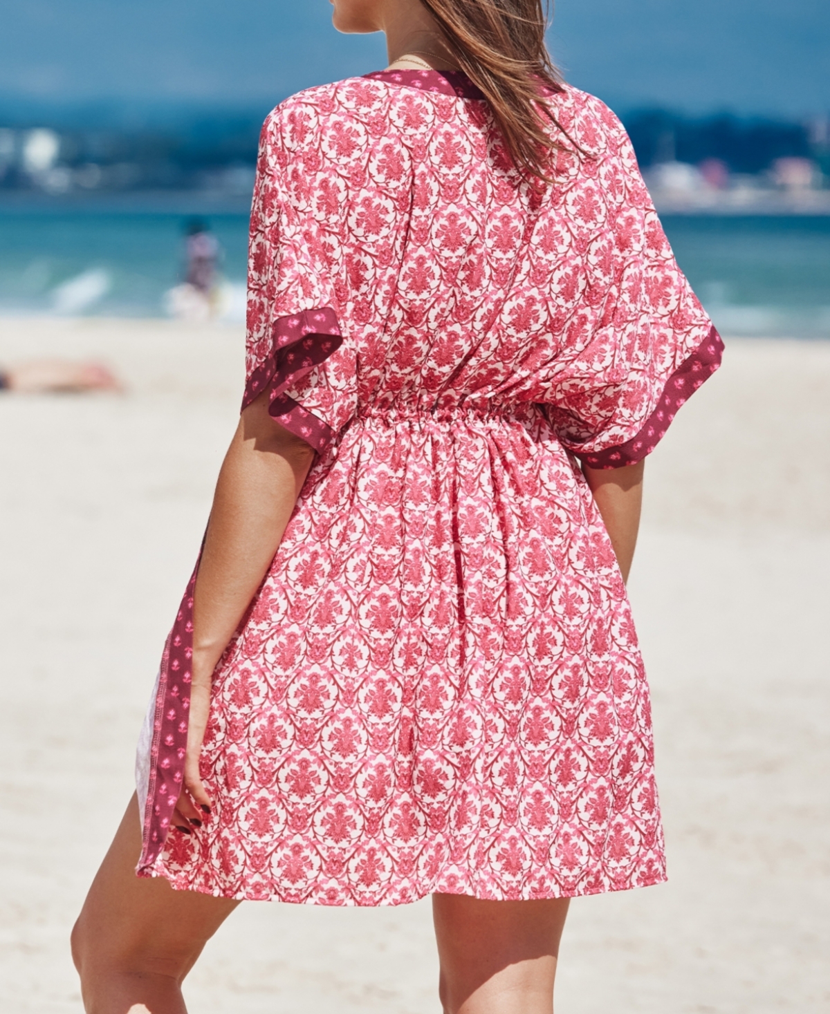 Cupshe Women's Floral Waist Tie Kimono Cover-Up