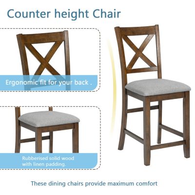 Walnut Square Counter Height Dining Table (4-Person)