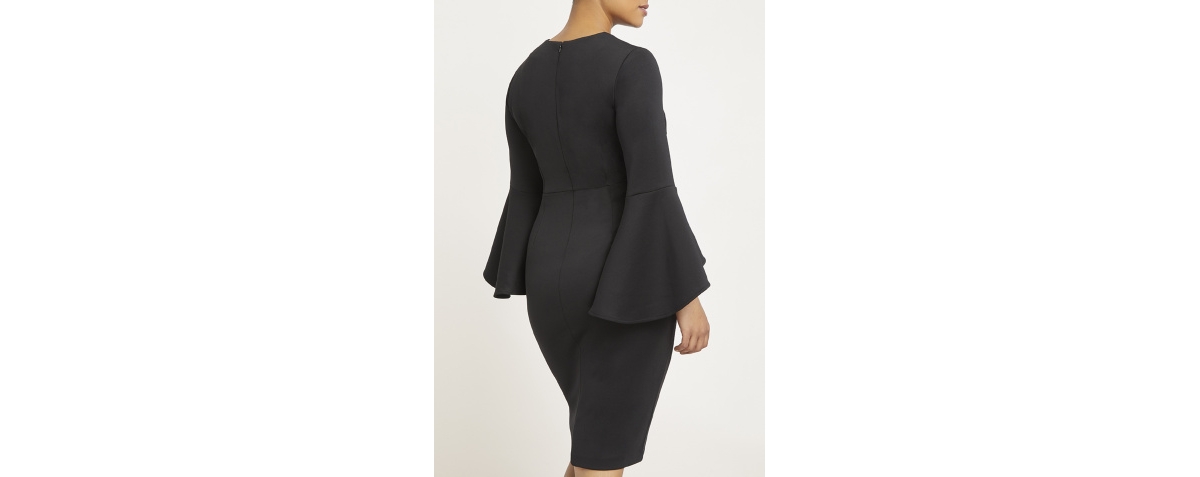 Eloquii Plus Size Flare Sleeve Scuba Dress