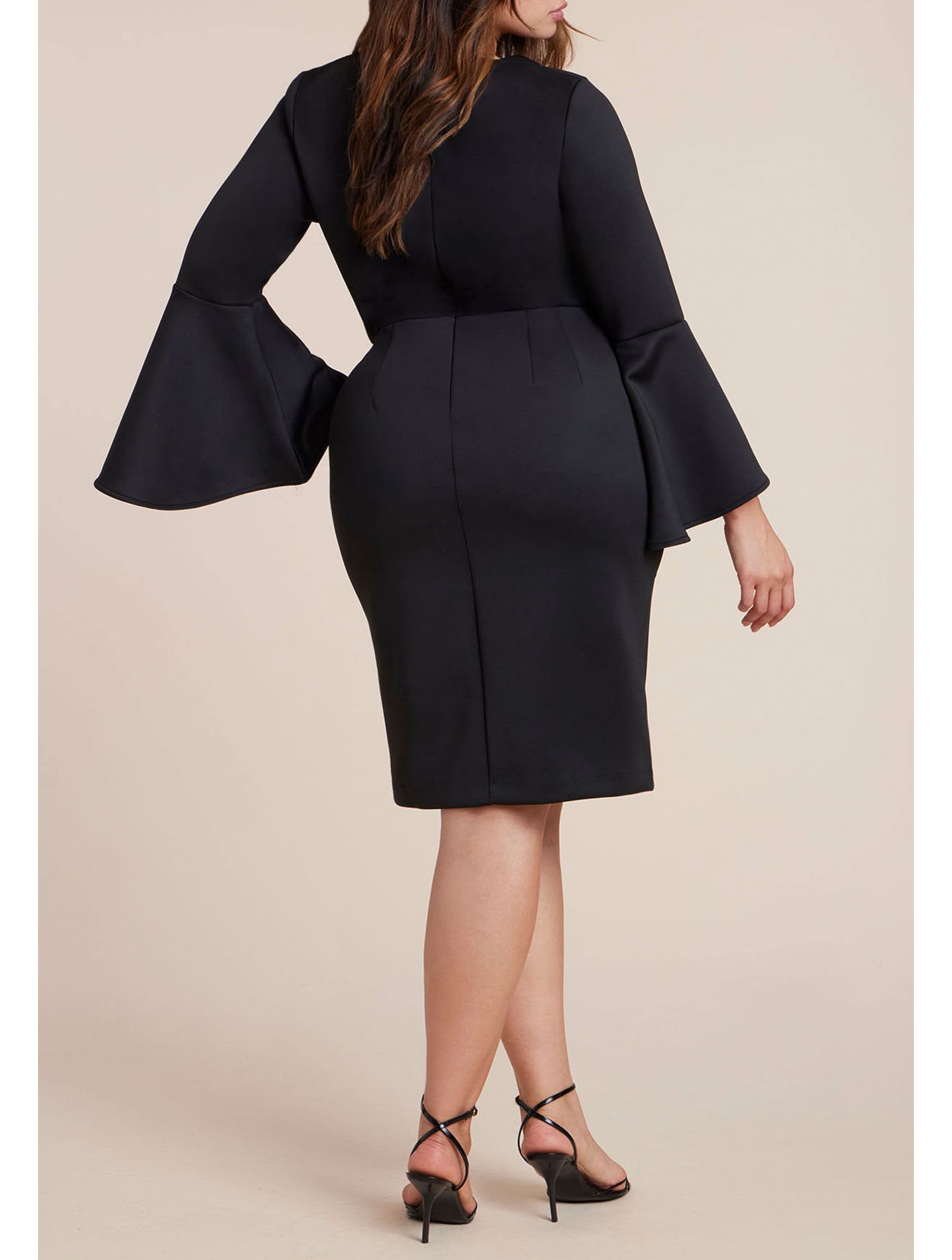 Women's Flare Sleeve Scuba Dress