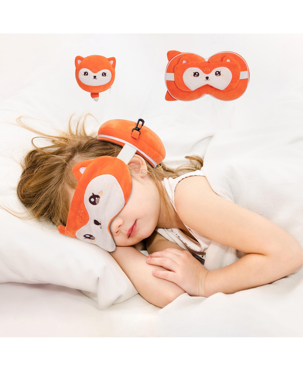 Mirage Luggage Kids 2-in-1 Pillow and Eye Mask Animal Plush Soft Eye Mask Blindfold for Sleeping, Nights and