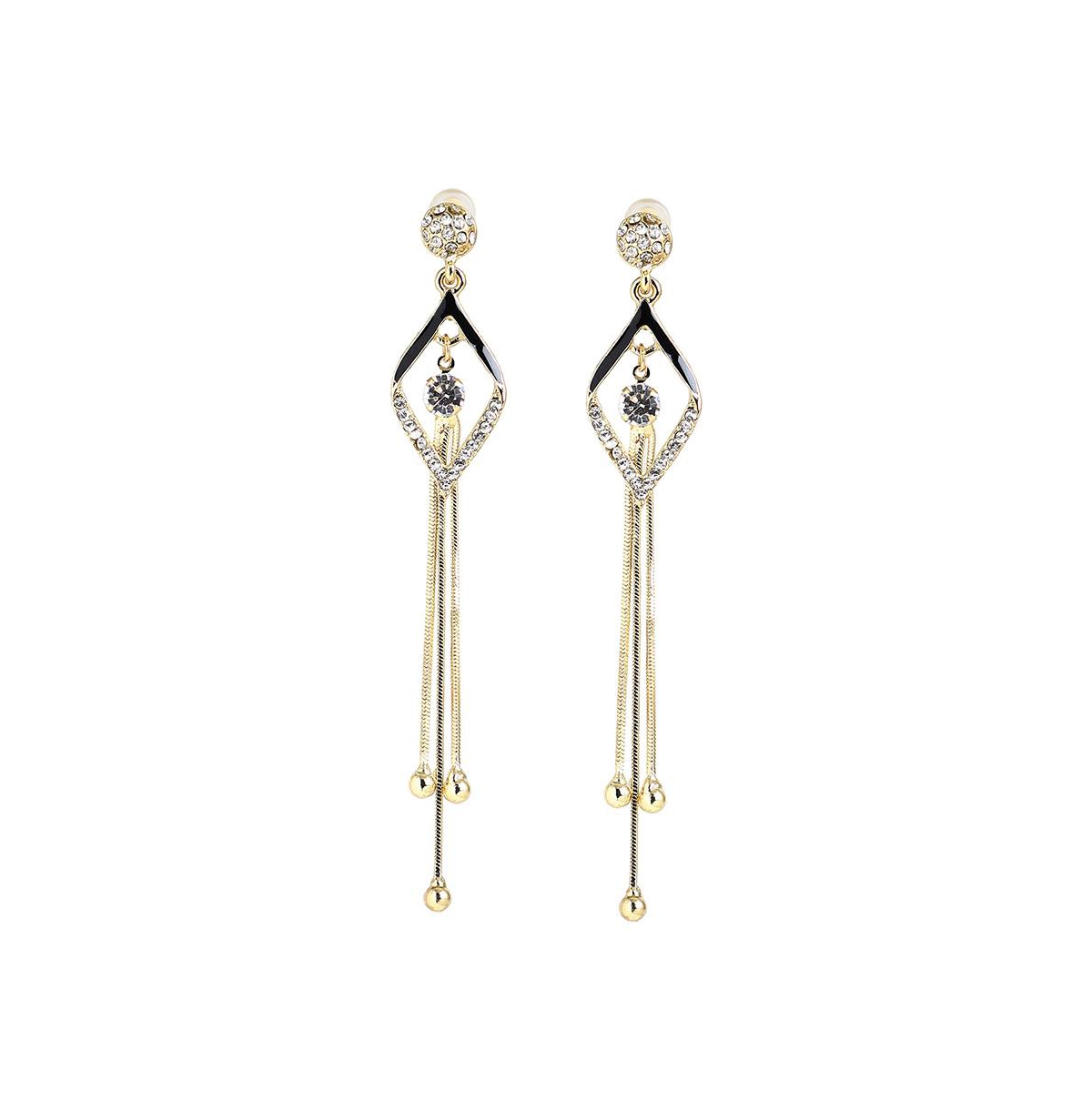 Sohi Women's Sleek Drop Earrings In Silver