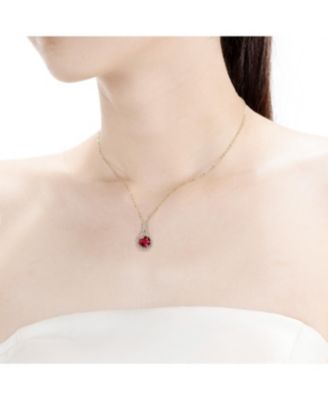 Unique Colored Cubic Zirconia Drop Pendant Necklace