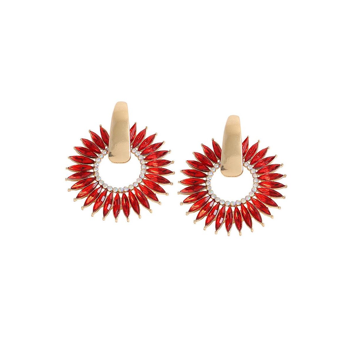 Sohi Women's Celestial Drop Earrings In Red