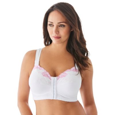 Women's Front-Close Embroidered Wireless Posture Bra