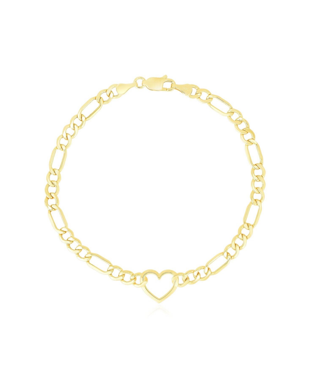 Figaro Heart Bracelet - Gold