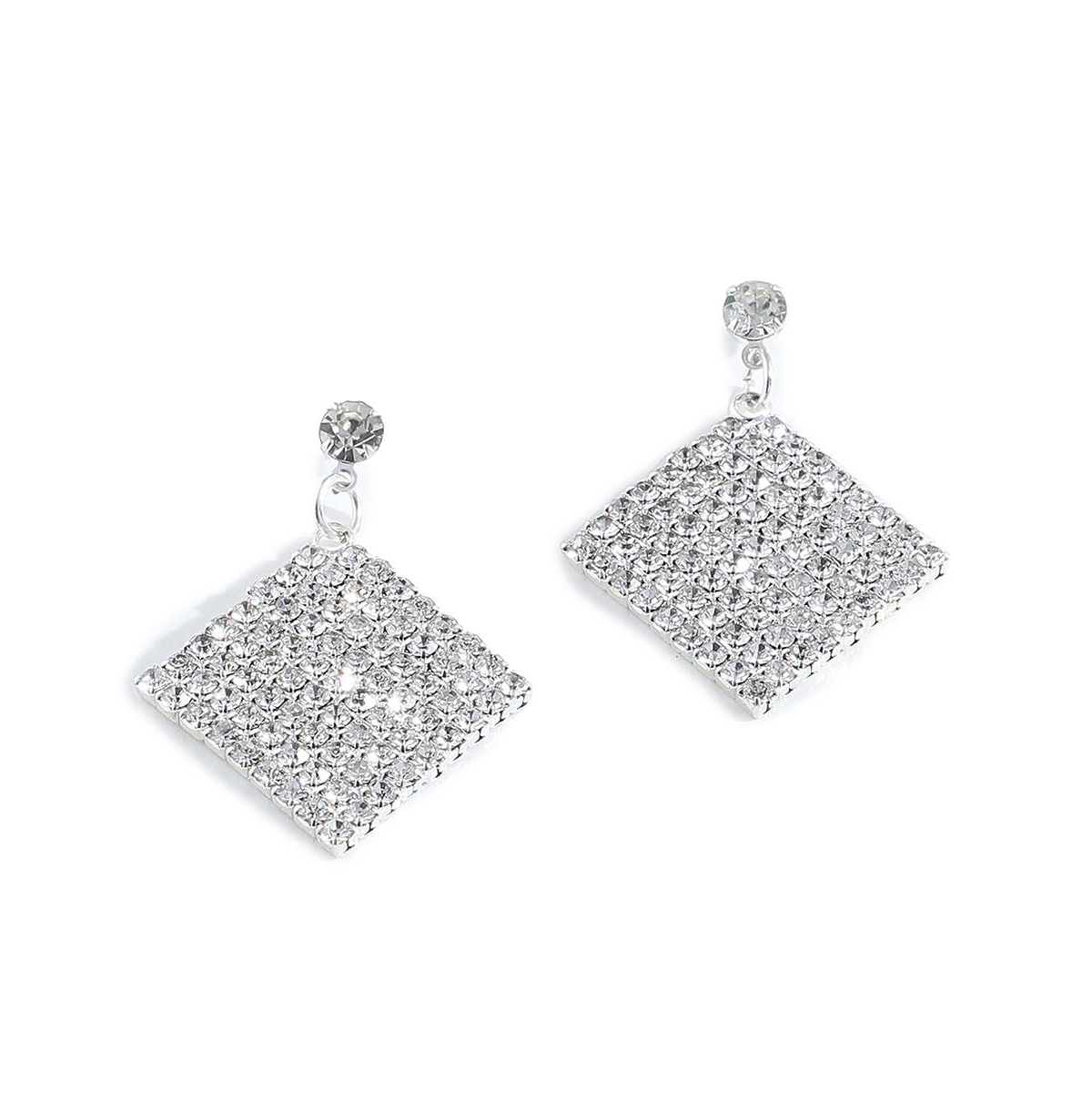 Sohi Women's Silver Bling Drop Earrings In Metallic