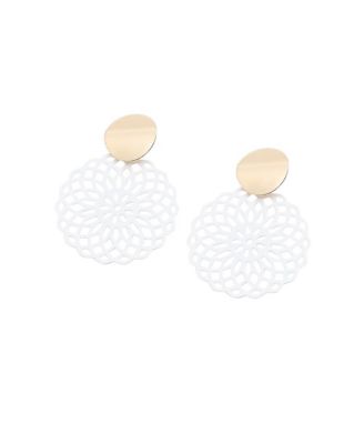Women's Red Floral Filigree Drop Earrings