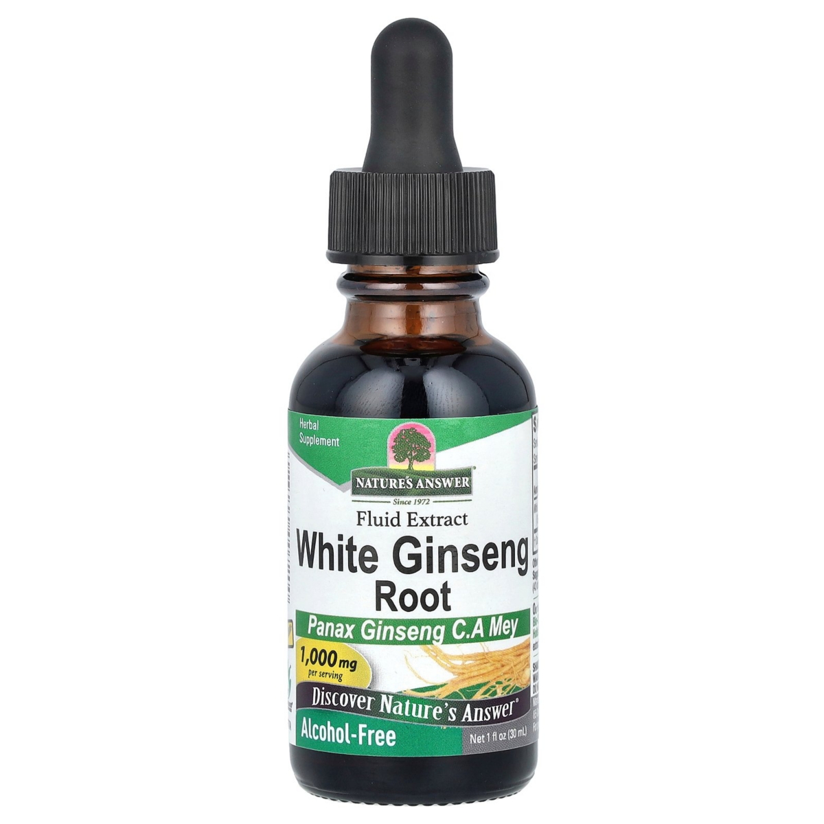 White Ginseng Root Fluid Extract Alcohol-Free 1 000 mg - 1 fl oz (30 ml) - Assorted Pre-pack (See Table