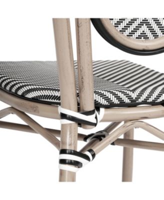 Mael Stacking Thonet Bistro Style Chair With Textilene Seat And Bamboo Finished Metal Frame For Indoor/Outdoor Use