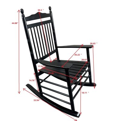 Streamdale Balcony Porch Adult Rocking Chair - Black