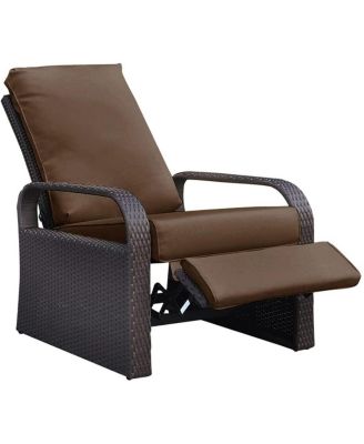 Wicker Garden Recliner with Thick Cushion