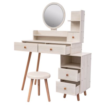 Stylish Vanity Table Set with LED Mirror