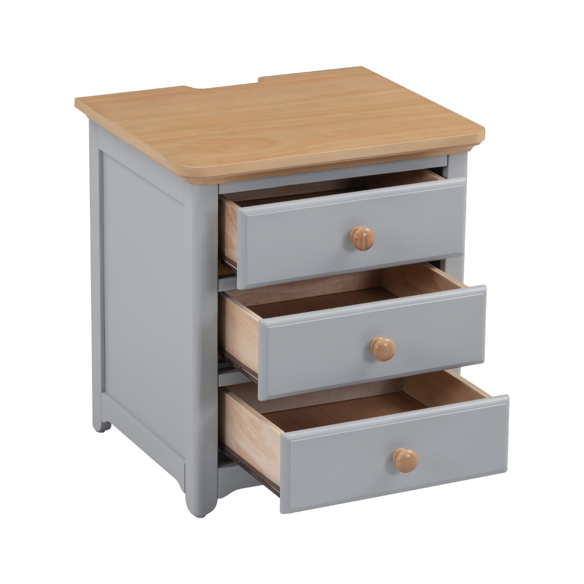 Streamdale Furniture Wooden Nightstand With Usb Charging Ports And Three Drawers, End Table For Bedroom