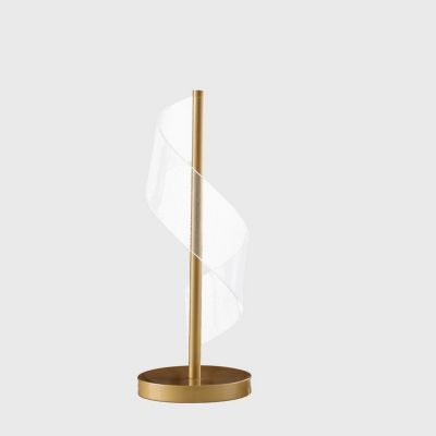 18.75" In Dinamo Modern" S" Wave Swirl Acrylic LED Brushed Gold Table Lamp