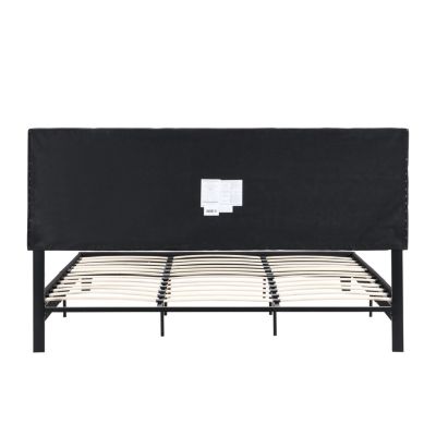 Streamdale King Size Upholstered Platform Bed Frame in Black