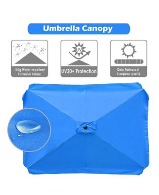 Patio Rectangle Umbrella Canopy Replacement Parasol Sunshade Cover f/ 6.5x10 ft Umbrella