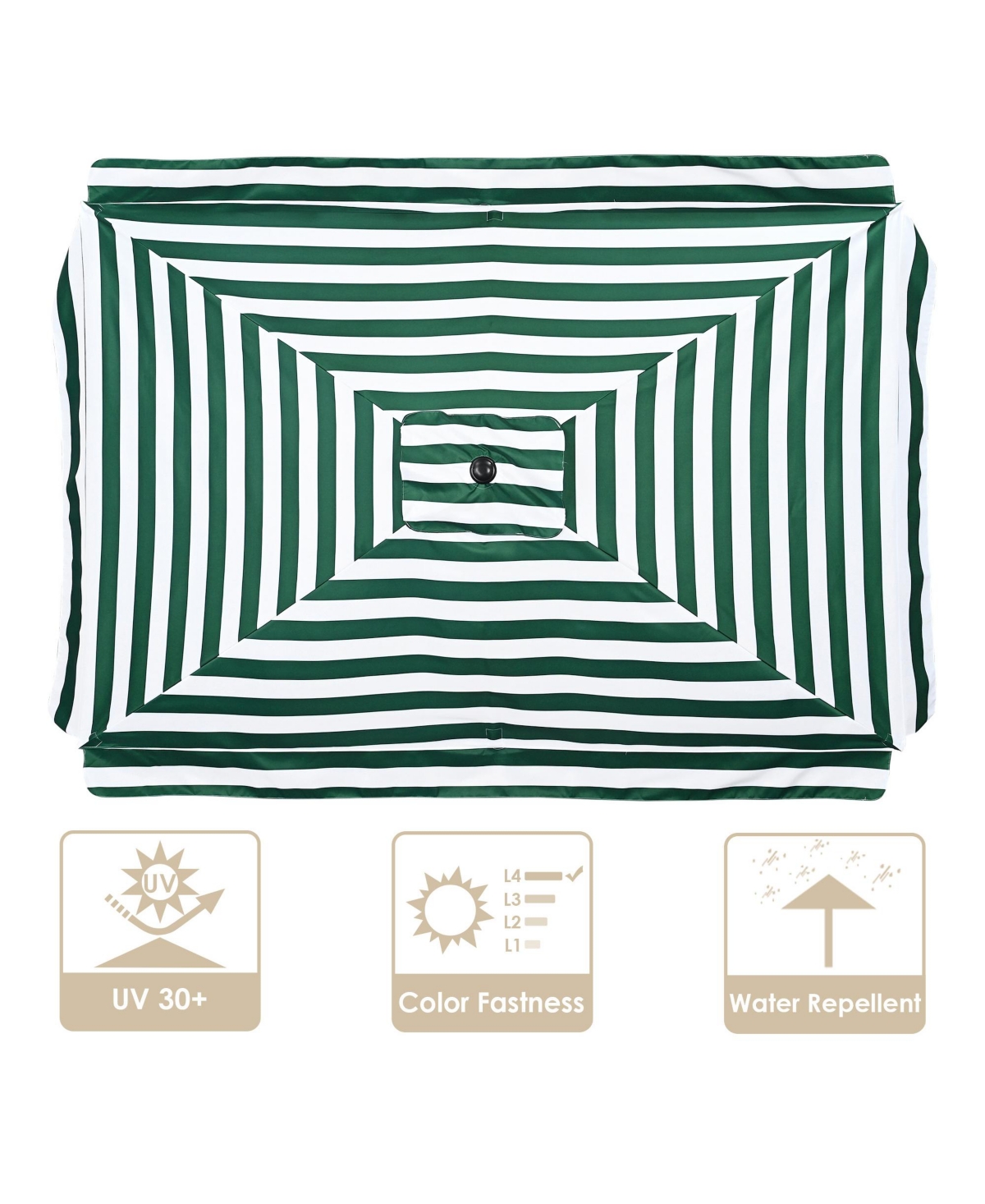 10x6.5 Ft Patio Umbrella Replacement Canopy Market Table Top Sunshade Cover Yard