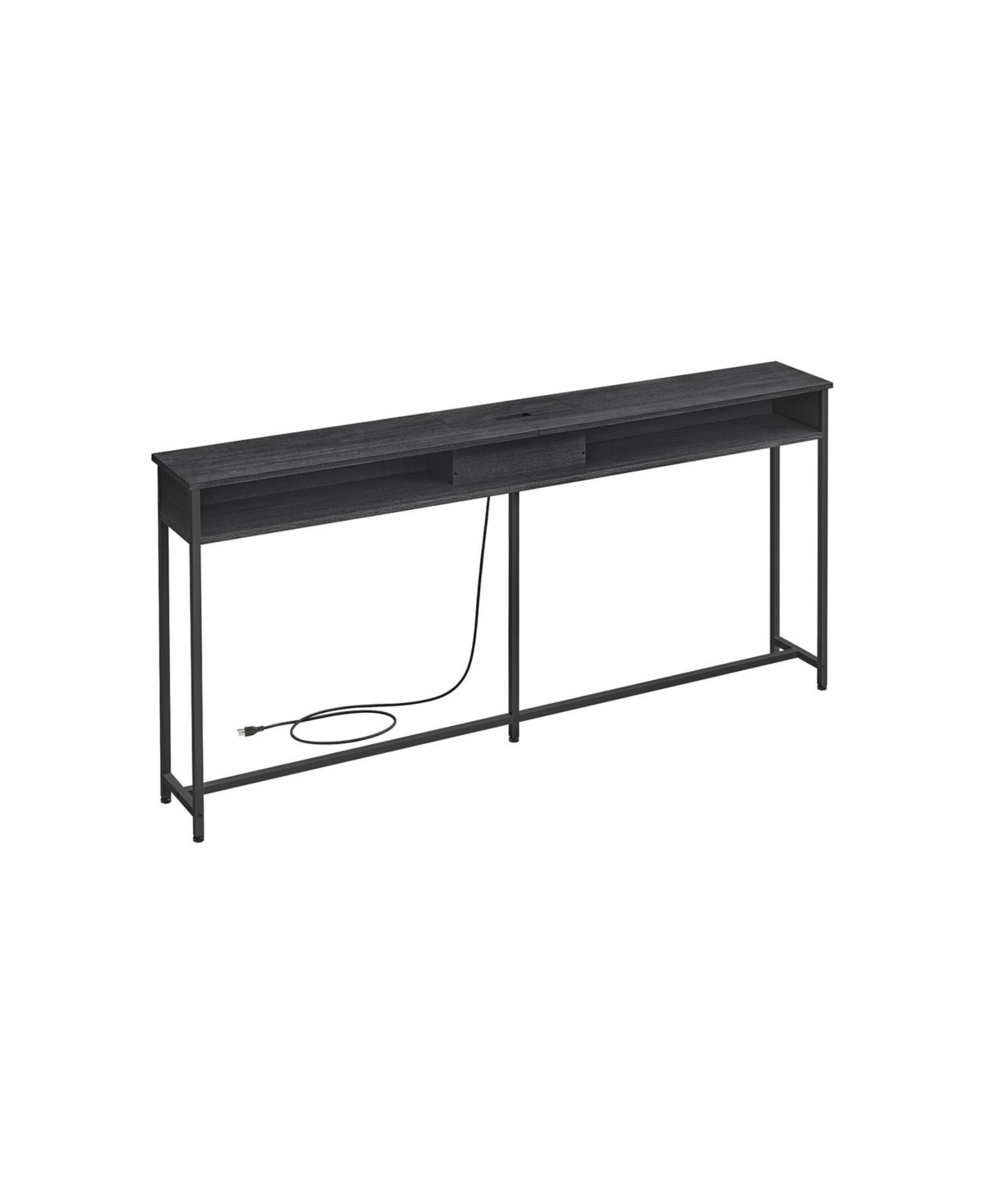 Slickblue Narrow Console Table With 2 Outlet And 2 Usb Ports