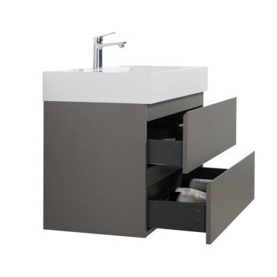 36" Gray Bathroom Vanity with Sink & Storage