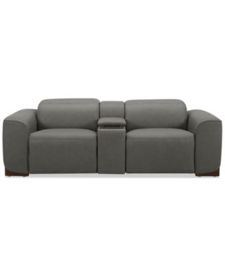 Lovro 3-Pc. Leather Sofa with 2 Power Motion Chairs & 1 Console