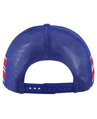 47 Brand Men's Blue New York Rangers Sideband Stripes Trucker Snapback Hat