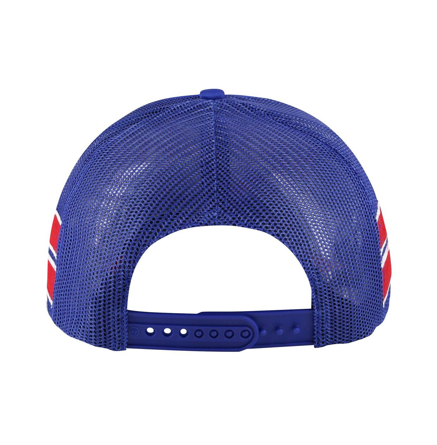 Мужская кепка '47 Brand Blue New York Rangers Sideband Stripes Trucker Snapback Hat — фото 2