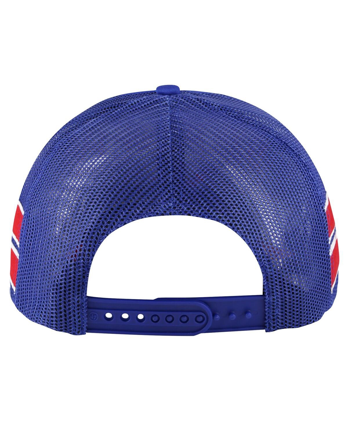 47 Brand Men's Blue New York Rangers Sideband Stripes Trucker Snapback Hat In Blue