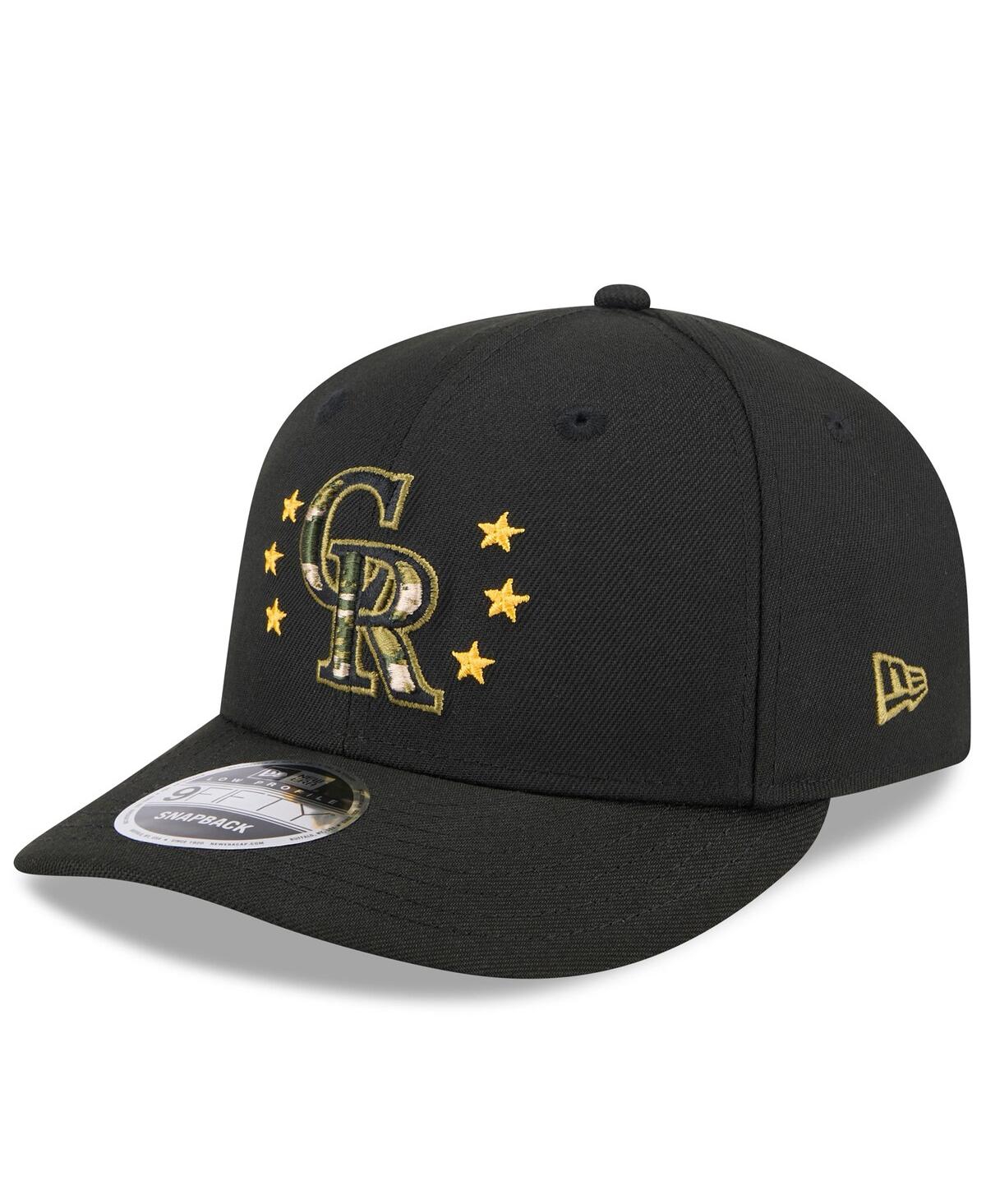 New Era Men's Black Colorado Rockies 2024 Armed Forces Day Low Profile 9fifty Snapback Hat In Black