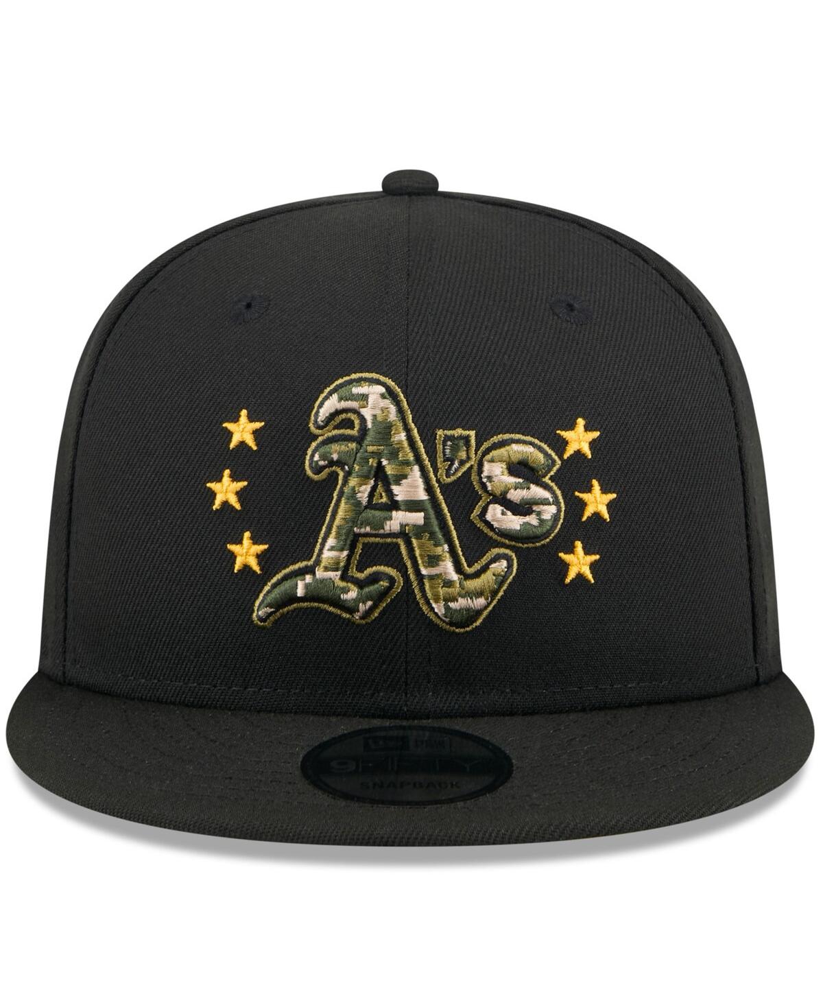 New Era Men's Black Oakland Athletics 2024 Armed Forces Day 9fifty Snapback Hat In Black