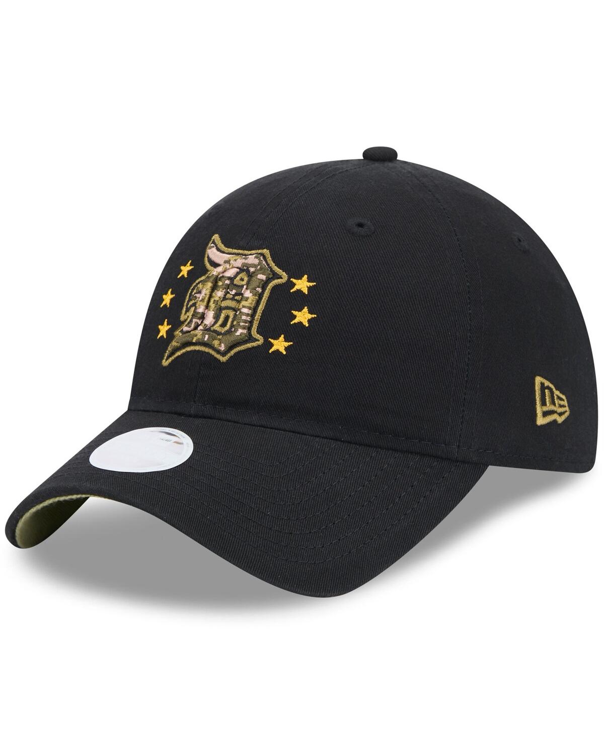 New Era Women's Black Detroit Tigers 2024 Armed Forces Day 9twenty Adjustable Hat In Black