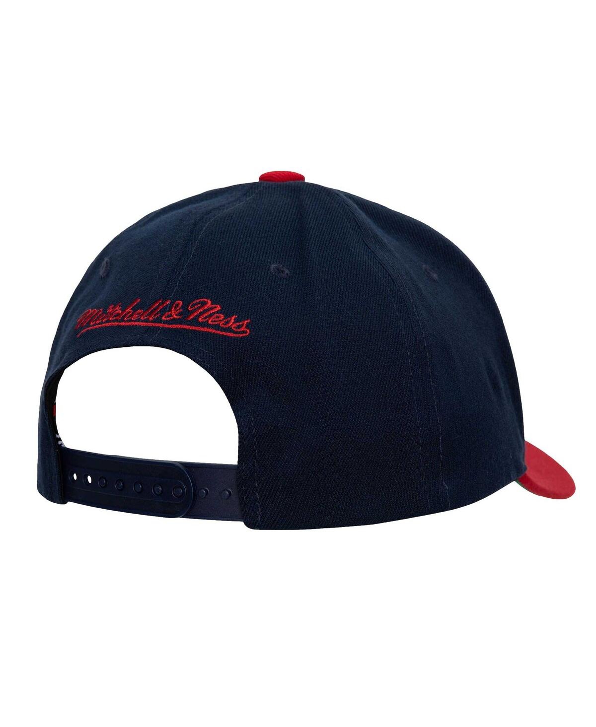 Mitchell & Ness Men's Navy/red Kansas Jayhawks 2-tone 2.0 Snapback Hat In Navy Red