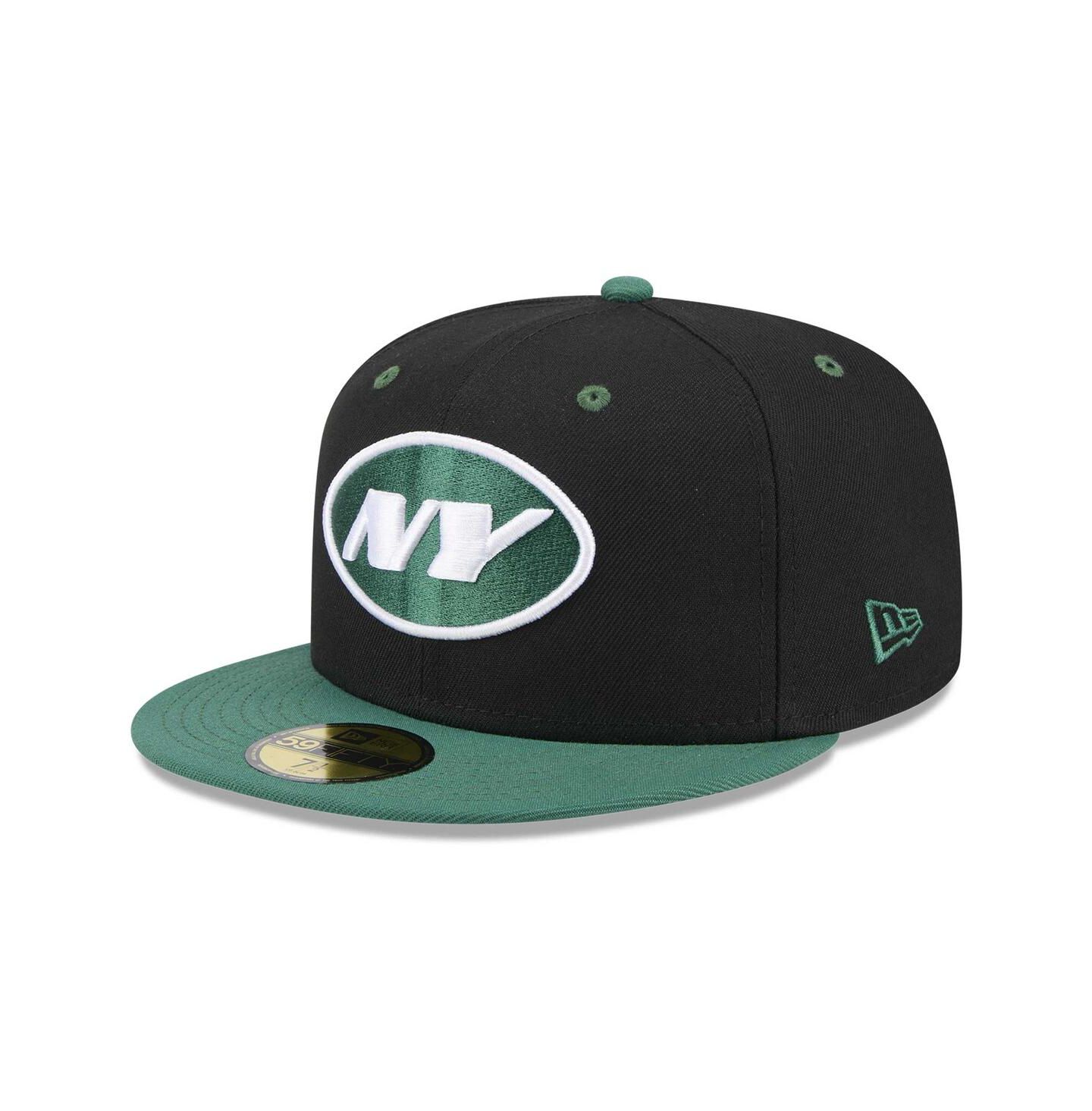 Мужская кепка New Era Black/Green New York Jets Flipside 2Tone 59FIFTY Fitted Hat — фото 1