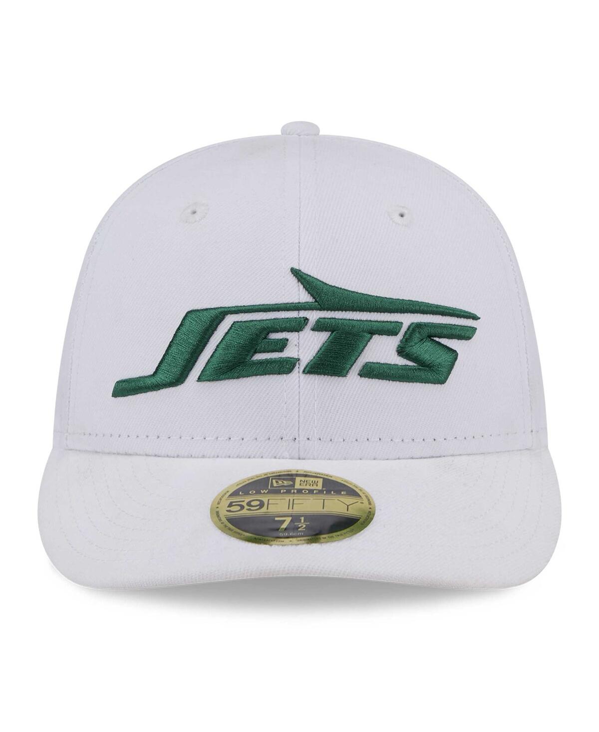 New Era Men's White York Jets Wordmark Omaha Low Profile 59FIFTY Fitted Hat