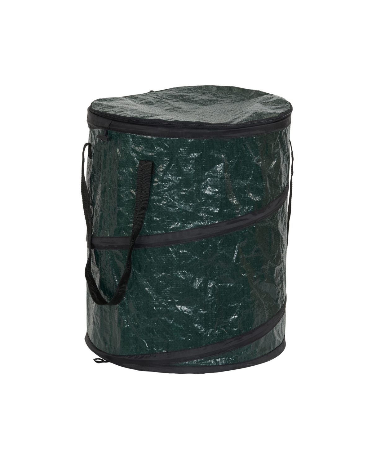 Household Essentials Pop Up Hamper 15" With Zippered Top In Green