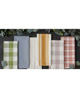 Everyday Basic Kitchen Collection Large Woven Cotton Dishtowel/Tea Towel Set, 18x28", Honey Gold, 5 Count