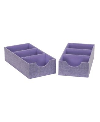 3-Compartment Drawer Organizers, Pack of 2