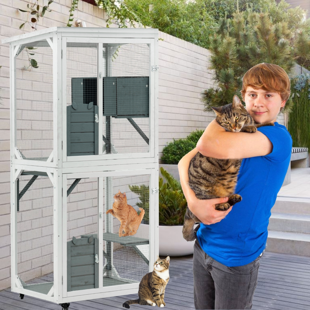 Streamdale Furniture Outdoor Indoor Cat Pet Climbing Rack Play Cage Lovely Big Space