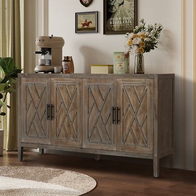 Streamdale Vintage Wooden Sideboard, 4 Door, American Country