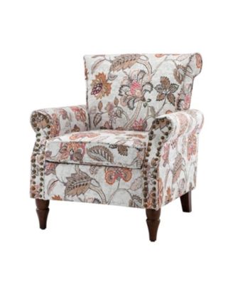 Avelina Wooden Armchair with Nailhead Trim