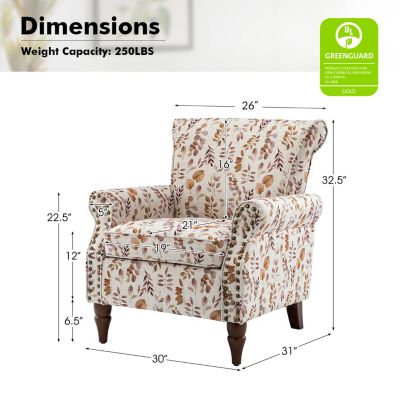 Avelina Wooden Armchair with Nailhead Trim