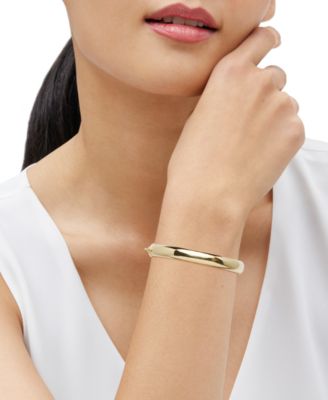 Macy's High Polished Tube Hinge Bangle Bracelet (8.5mm) in 18k Gold-Plated Sterling Silver