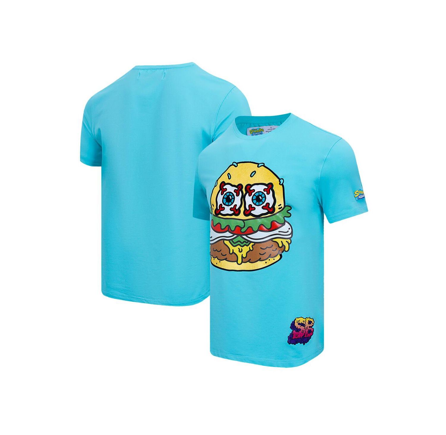 Men's Aqua SpongeBob SquarePants Kraby Patty Bob T-Shirt