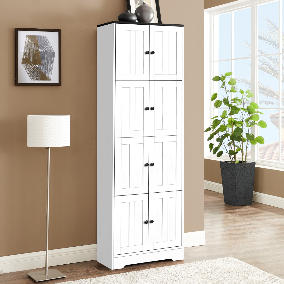 Streamdale Furniture 4-Door Tall Storage Cabinet for Various Rooms