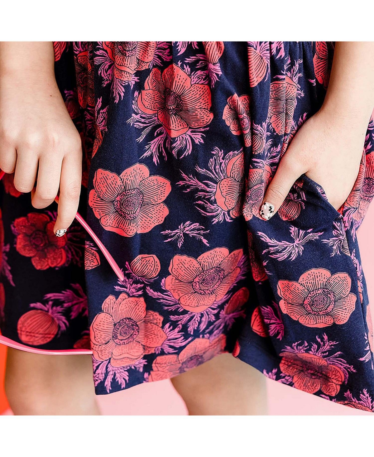 Mightly Toddler Girls Fair Trade Organic Cotton Short Sleeve Drop Waist Dress