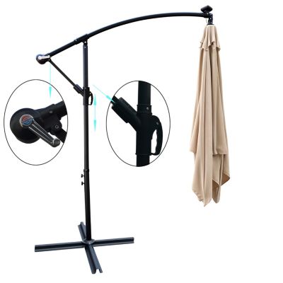 Streamdale Solar Powered LED Patio Umbrella with Crank & Base